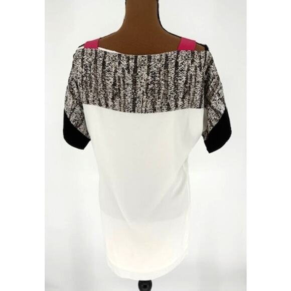 SACHIN + BABI White Snake Print Color Block Off-the-Shoulder Shift Dress - Picture 4 of 10
